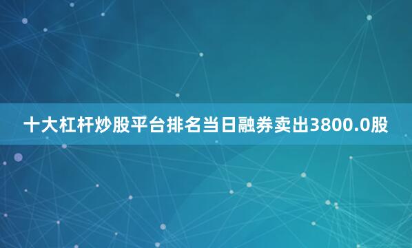 十大杠杆炒股平台排名当日融券卖出3800.0股